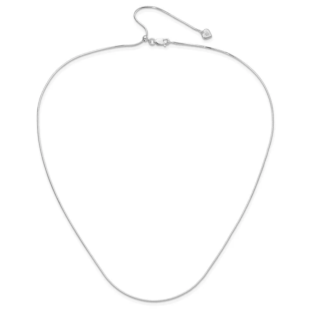 Sterling Silver Adjustable 1mm Dimond-cut Square Snake Chain