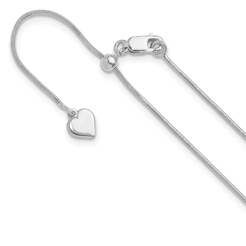 Sterling Silver Adjustable .95mm Snake Chain