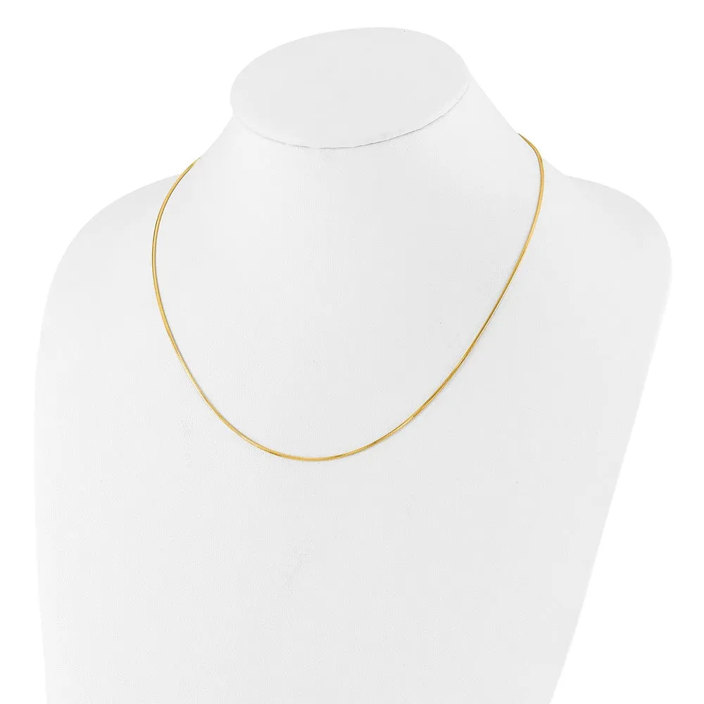 Sterling Silver Gold-plated Adjustable 1.2mm Dimond-cut Square Snake Chai Chain