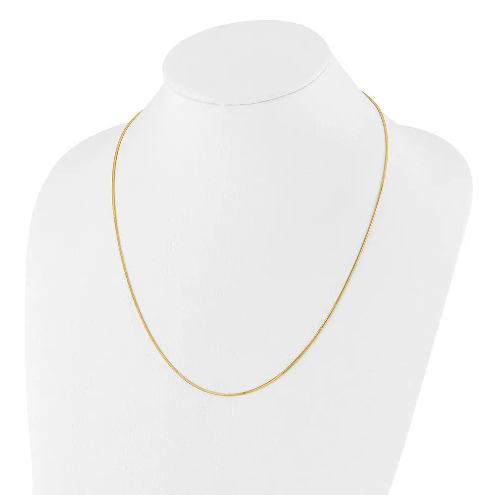Sterling Silver Gold-plated Adjustable 1.2mm Dimond-cut Square Snake Chai Chain