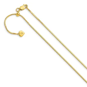 Sterling Silver Gold-plated Adjustable 1.2mm Dimond-cut Square Snake Chai Chain