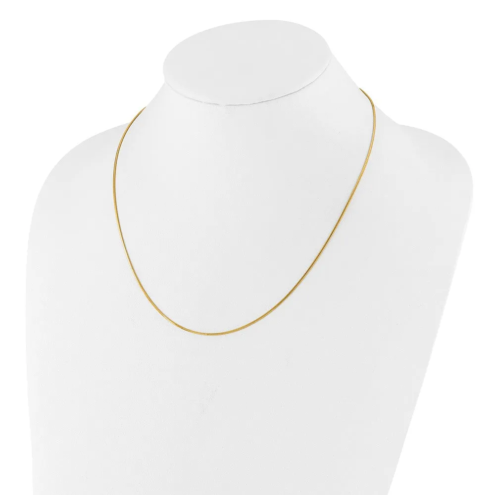 Sterling Silver Gold-plated Adjustable 1mm Dimond-cut Square Snake Chain