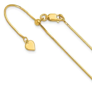Sterling Silver Gold-plated Adjustable 1mm Dimond-cut Square Snake Chain