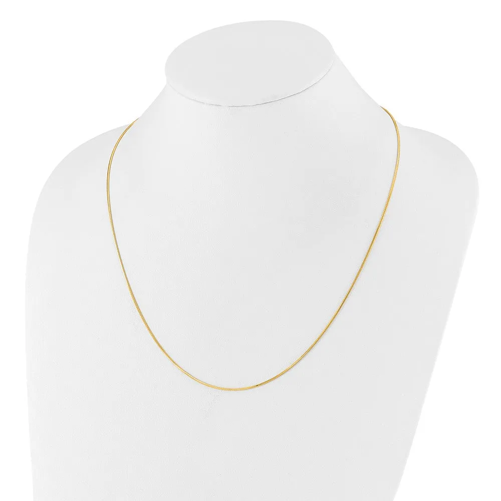 Sterling Silver Gold-plated Adjustable 1mm Dimond-cut Square Snake Chain
