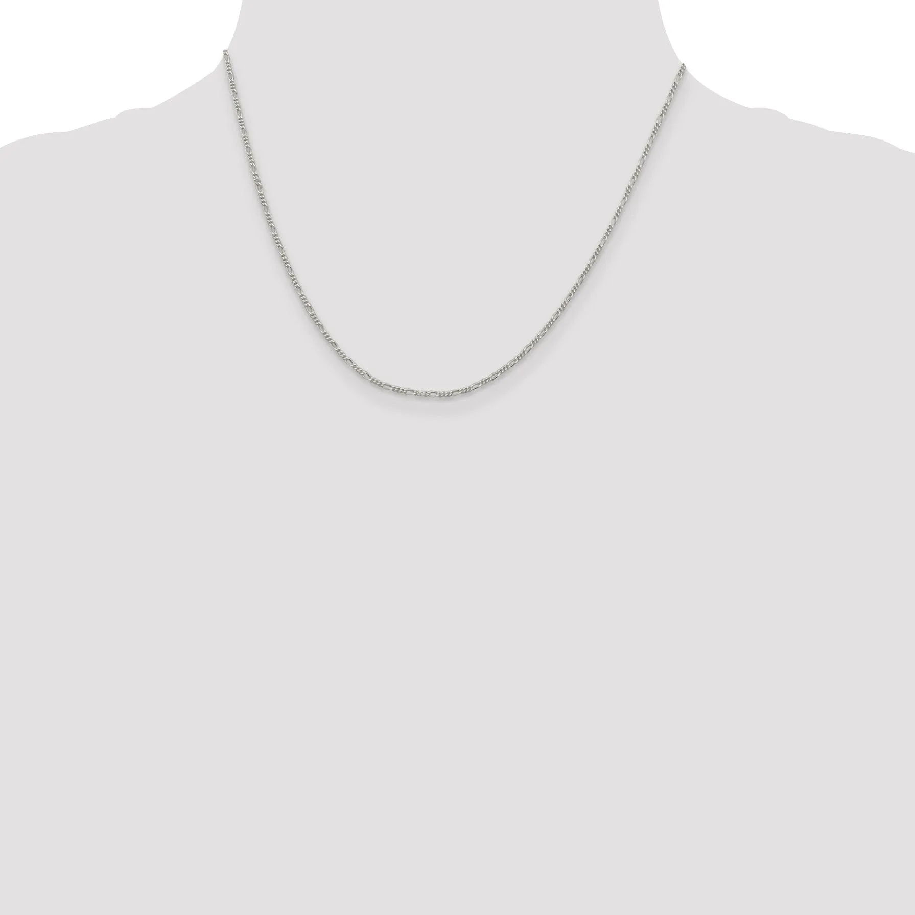 Sterling Silver Polished 1.5-mm Figaro Chain