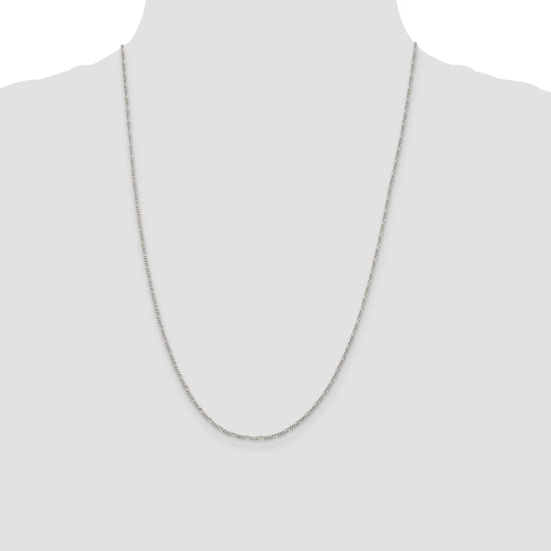 Sterling Silver Polished 1.5-mm Figaro Chain