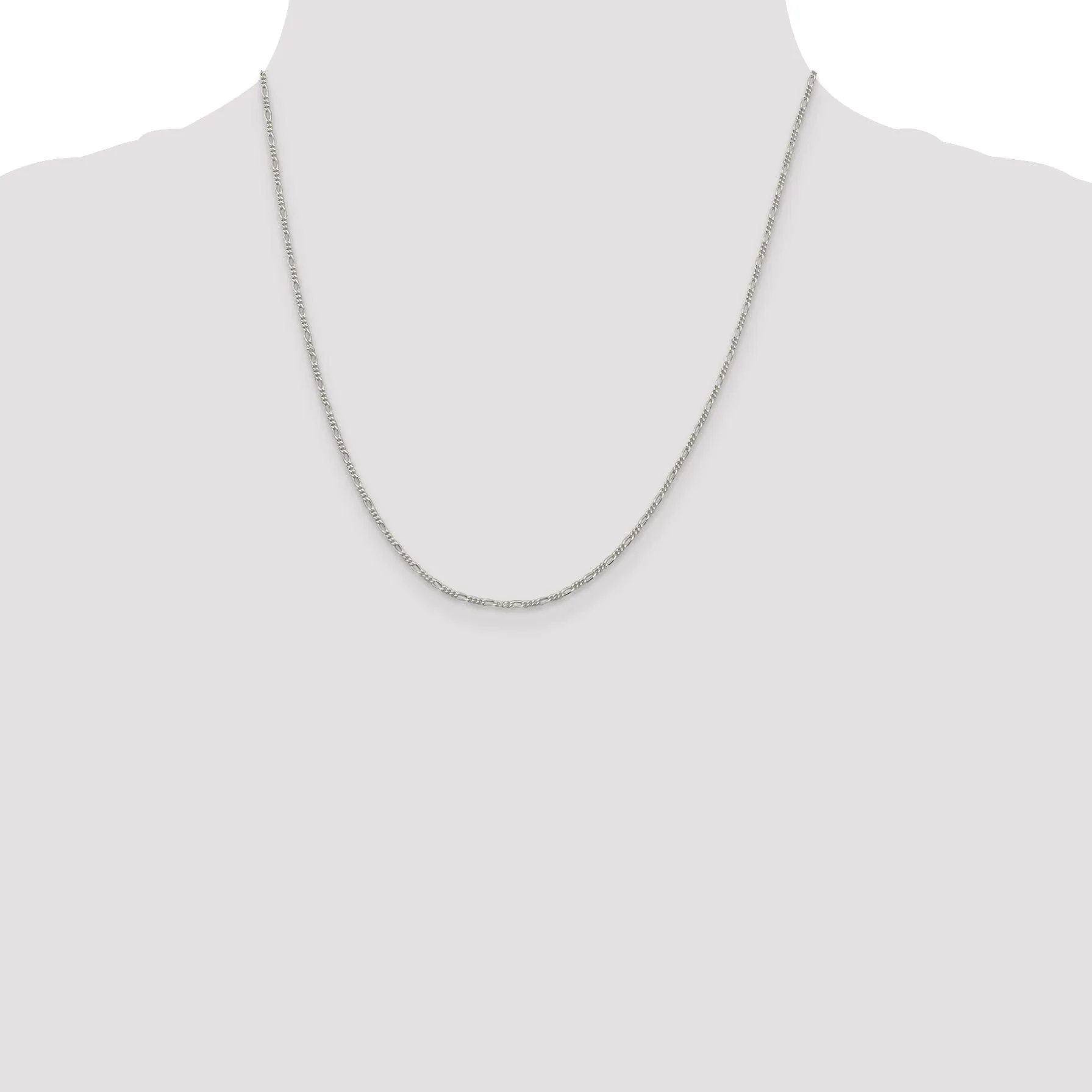 Sterling Silver Polished 1.5-mm Figaro Chain