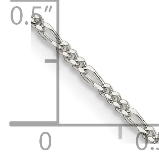 Sterling Silver Polished 1.5-mm Figaro Chain