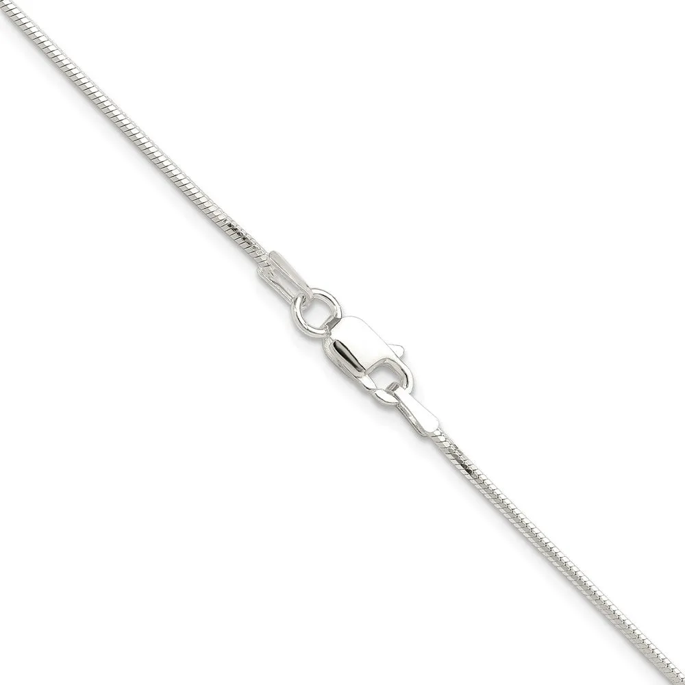 Sterling Silver Polished 1mm Octagonal Snake Chain