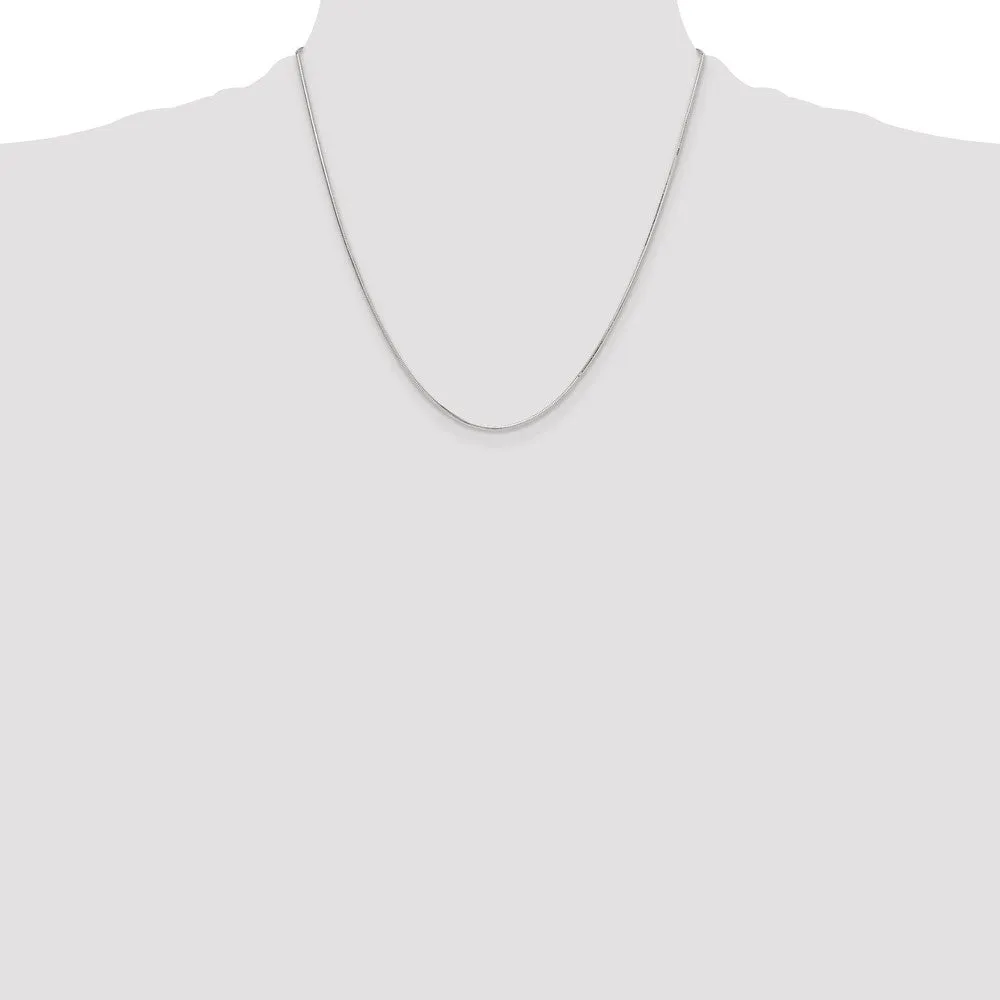 Sterling Silver Polished 1mm Octagonal Snake Chain