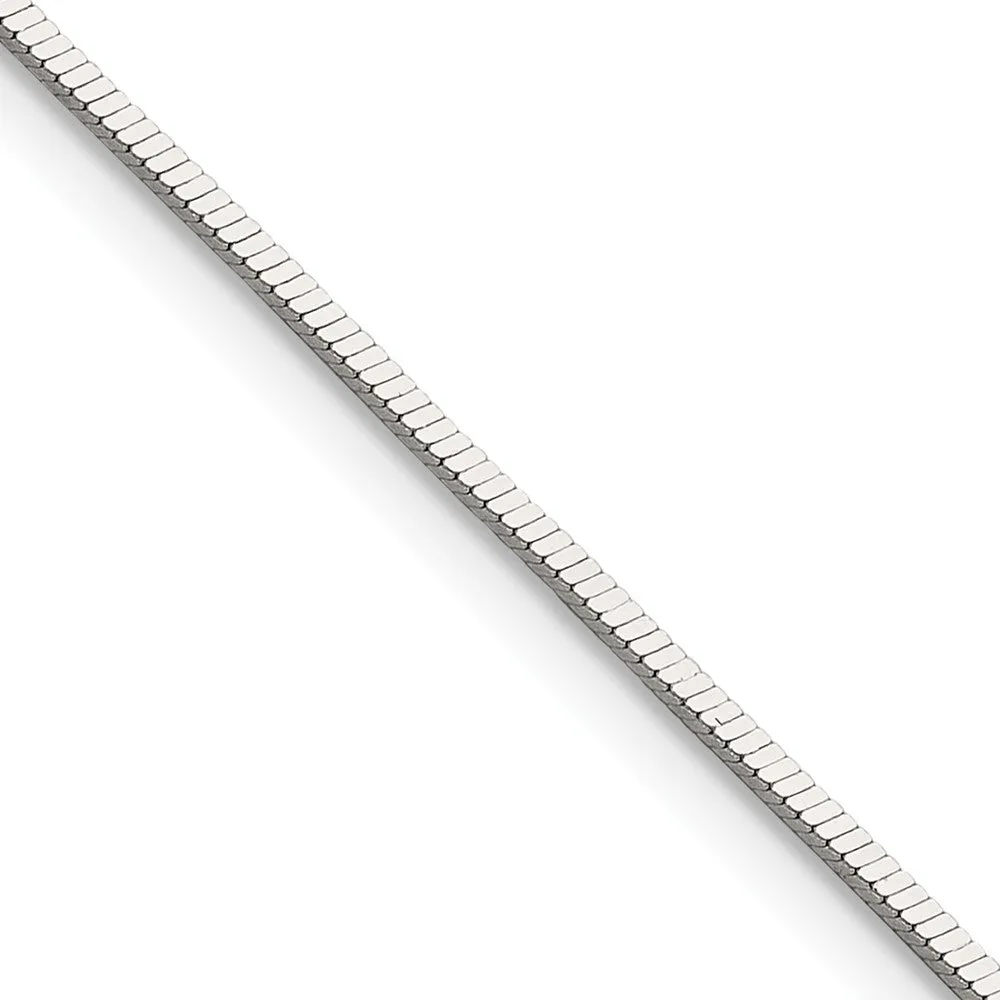 Sterling Silver Polished 1mm Square Snake Chain