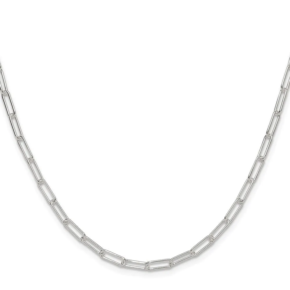 Sterling Silver Polished 3mm Elongated Cable Chain