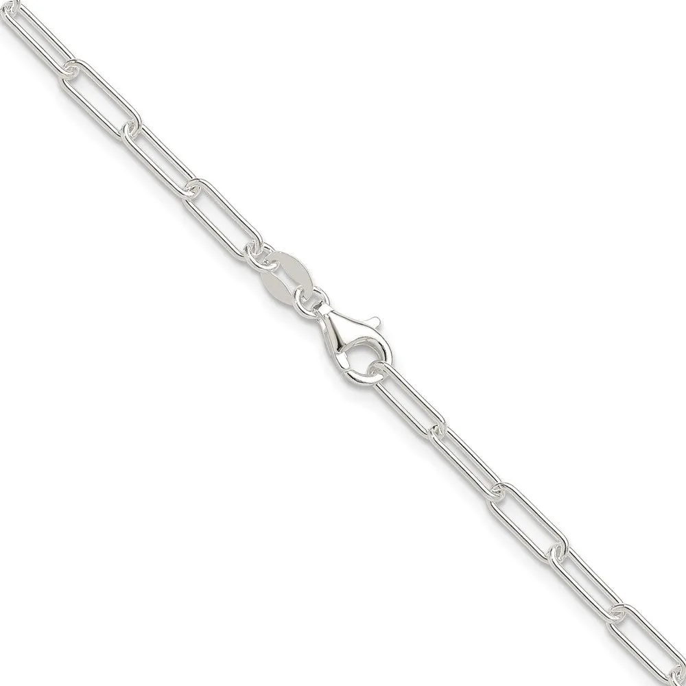 Sterling Silver Polished 3mm Elongated Cable Chain