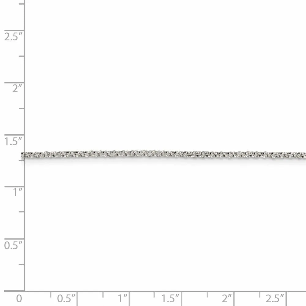 Sterling Silver Rhodium-plated 1.5mm Rolo Chain