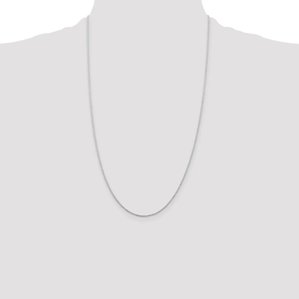 Sterling Silver Rhodium-plated 1mm Cable Chain