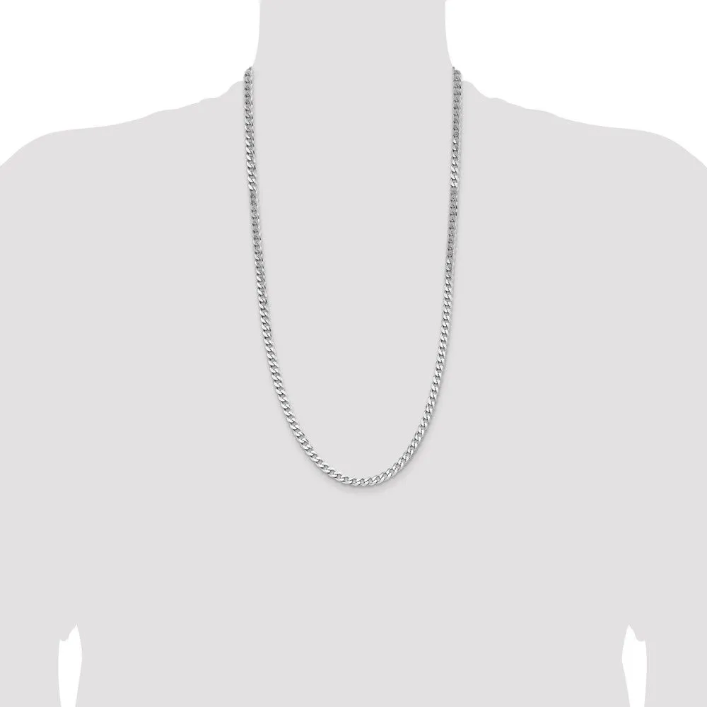 Sterling Silver Rhodium-plated 6mm Curb Chain