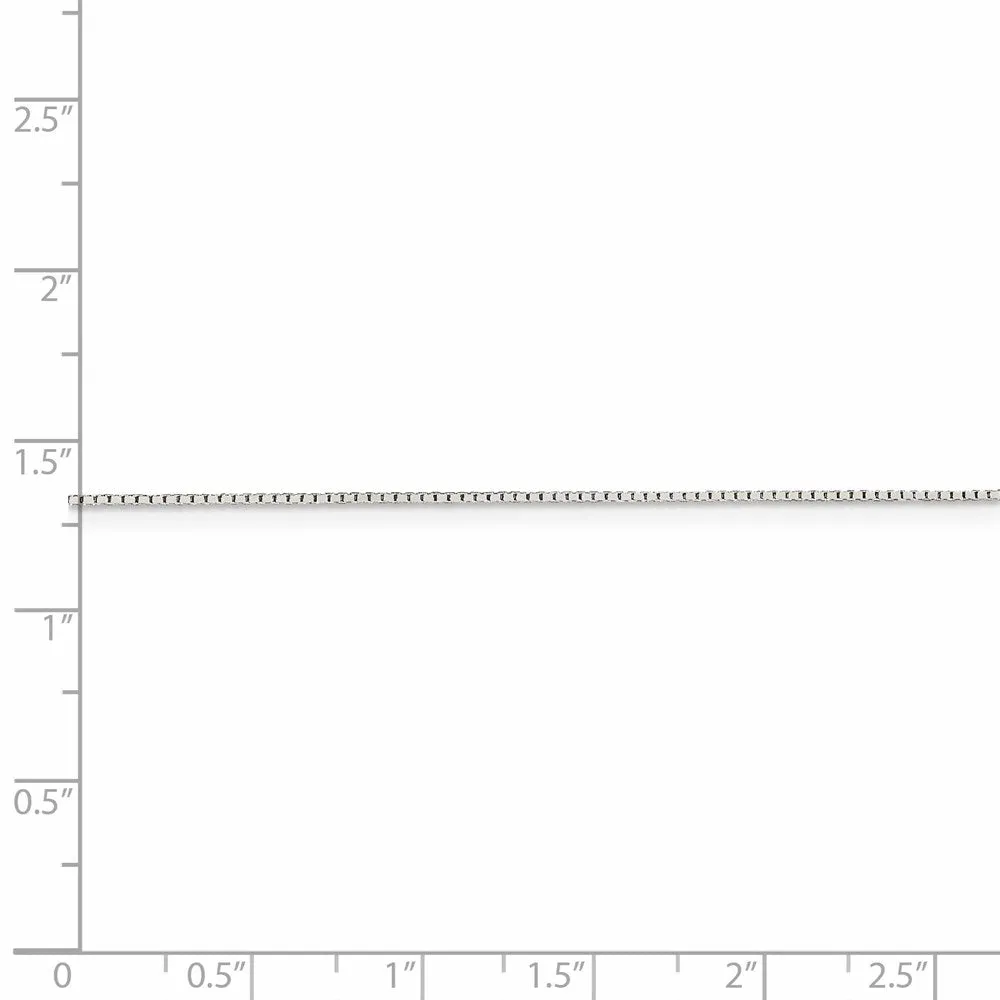 Sterling Silver Rhodium-plated .6mm Mirror Box Chain