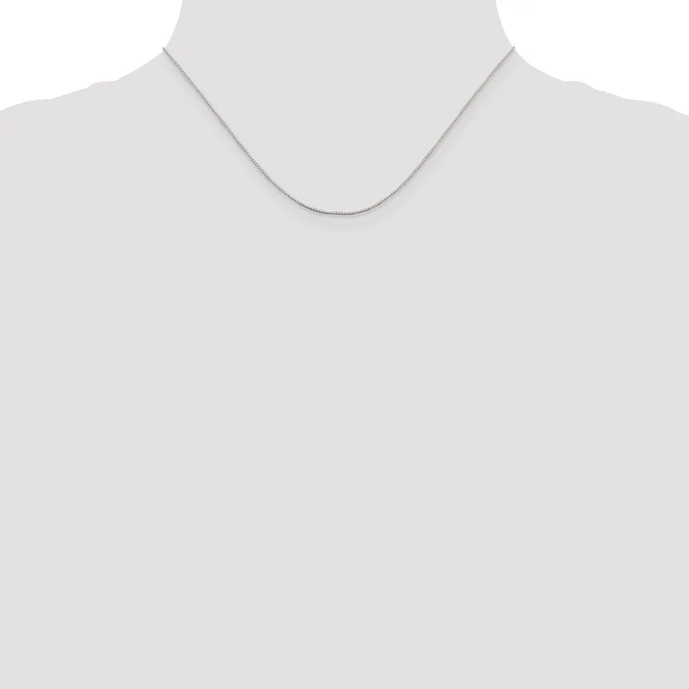 Sterling Silver Rhodium-plated .6mm Mirror Box Chain