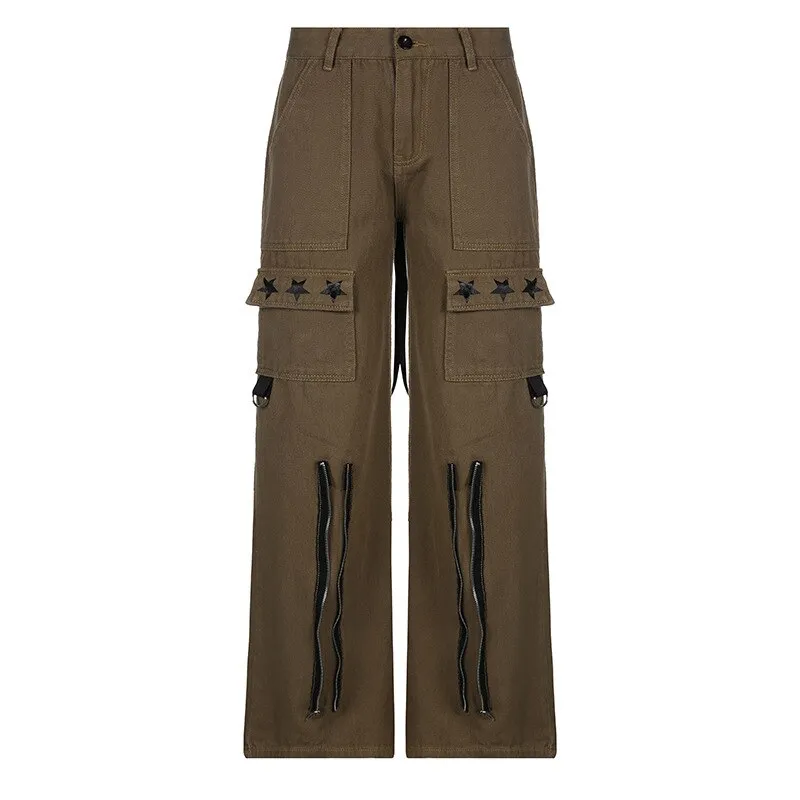 Streetwear Ribbon Zipper Jeans Women Spring 2022