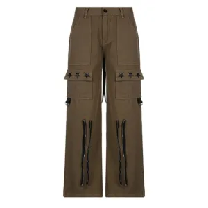 Streetwear Ribbon Zipper Jeans Women Spring 2022