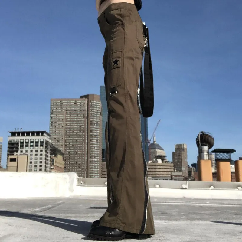 Streetwear Ribbon Zipper Jeans Women Spring 2022