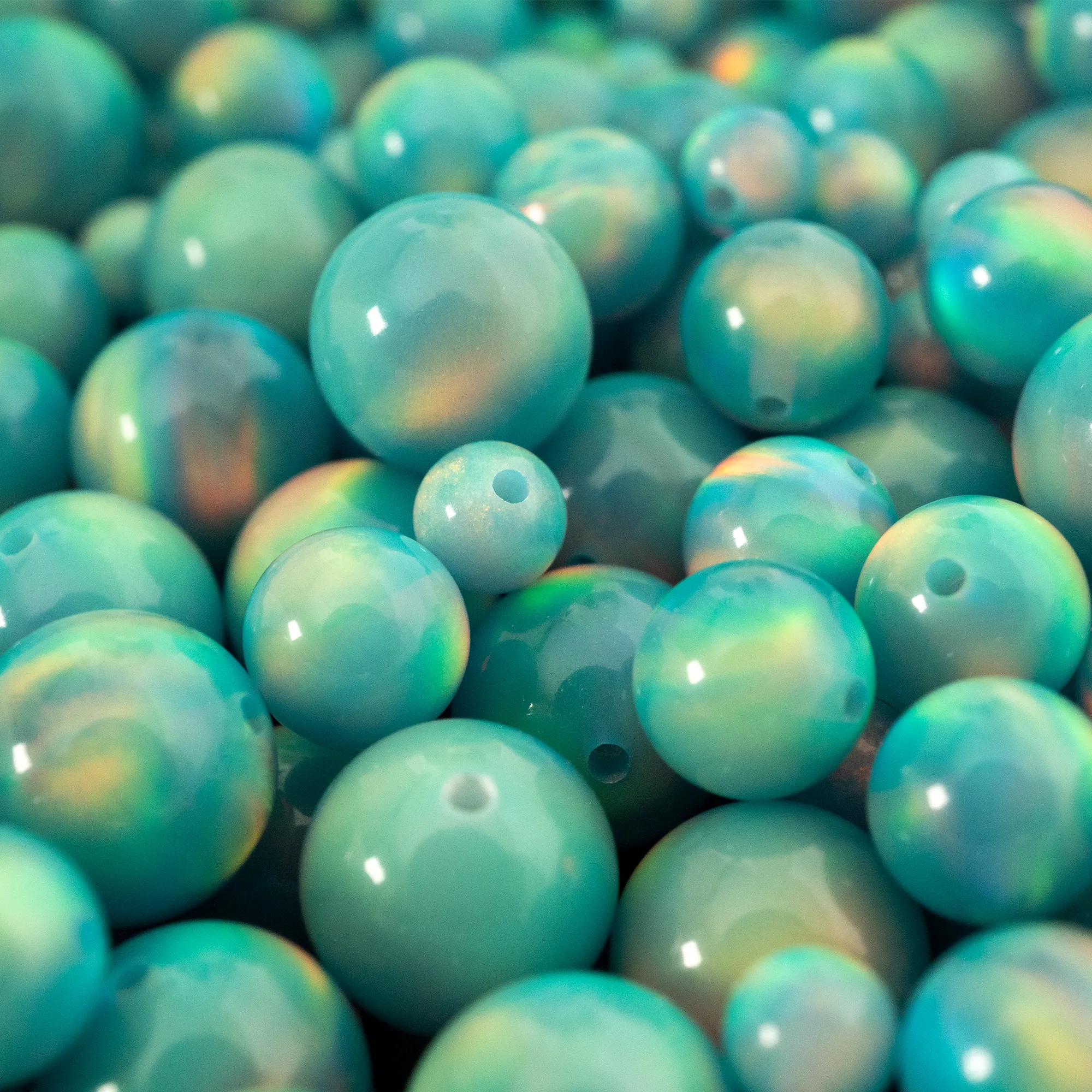 Teal Rainbow Opalescence Craft Beads