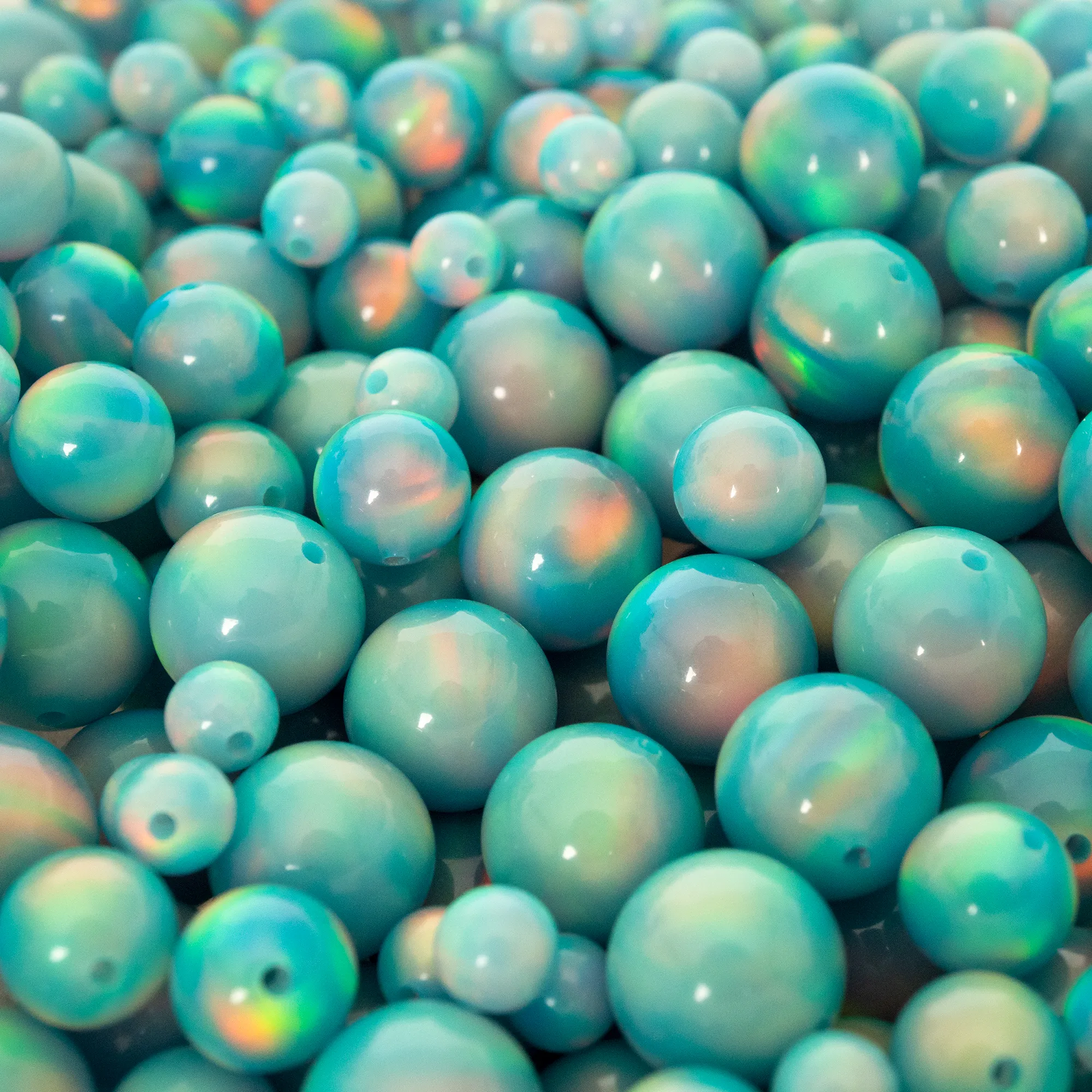 Teal Rainbow Opalescence Craft Beads