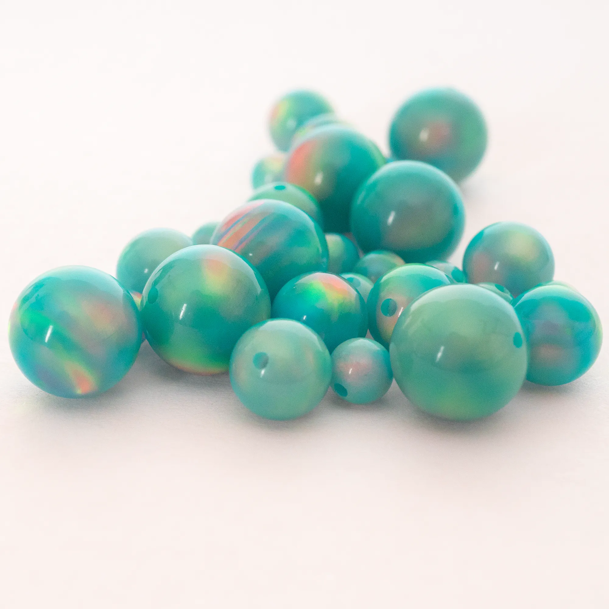 Teal Rainbow Opalescence Craft Beads