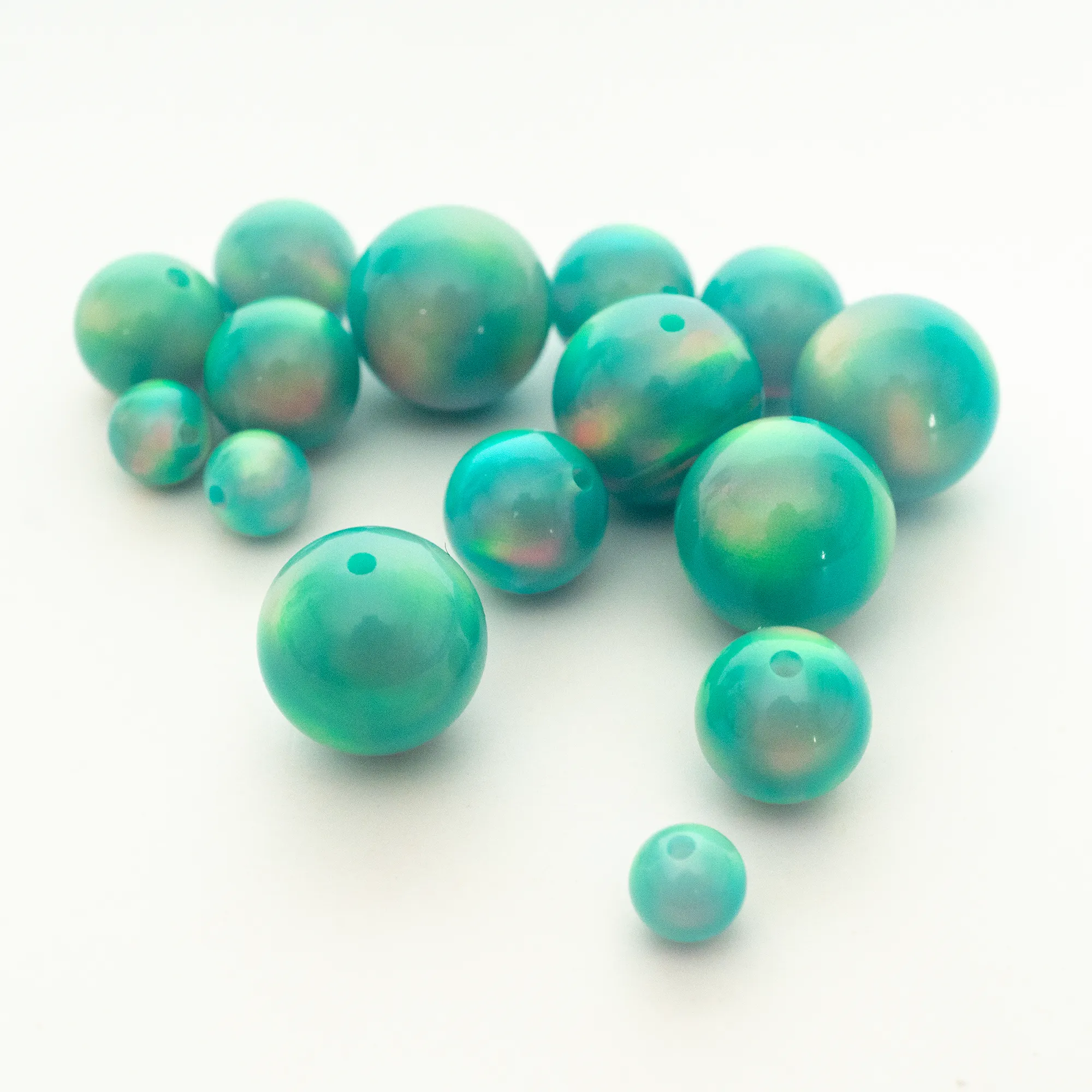 Teal Rainbow Opalescence Craft Beads