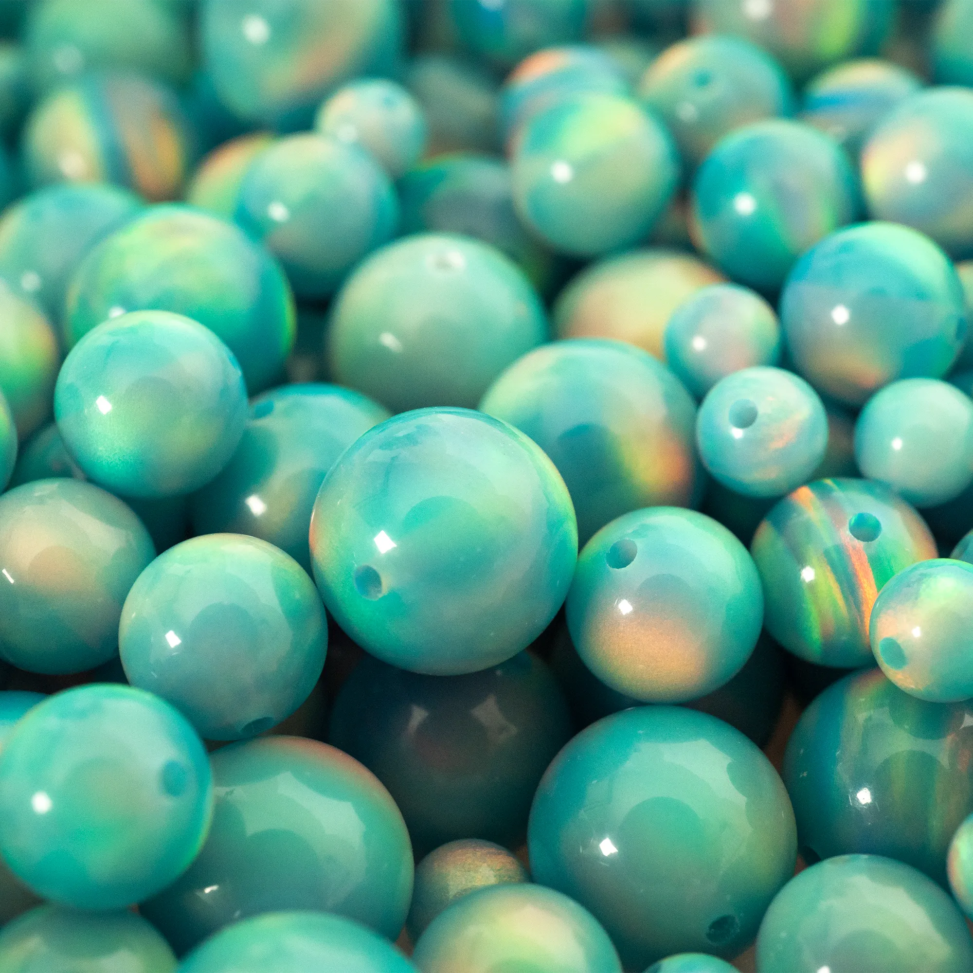 Teal Rainbow Opalescence Craft Beads