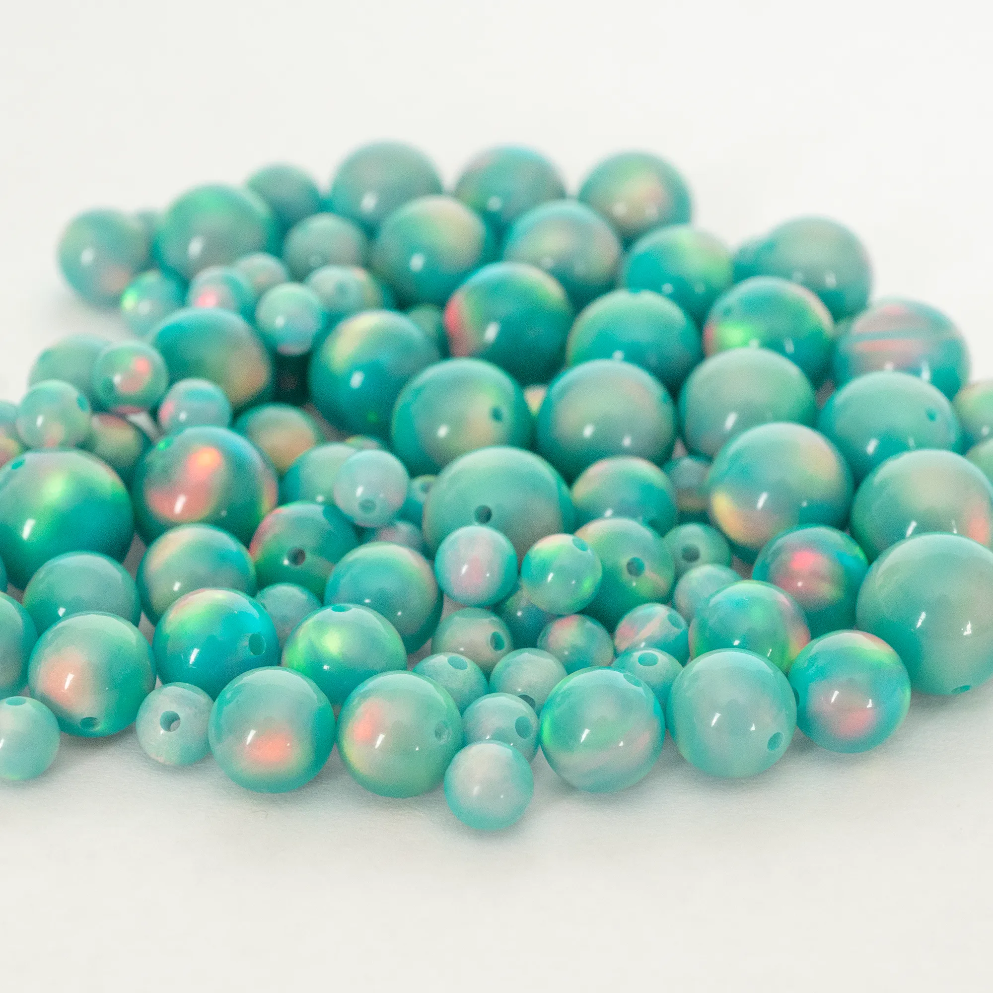 Teal Rainbow Opalescence Craft Beads