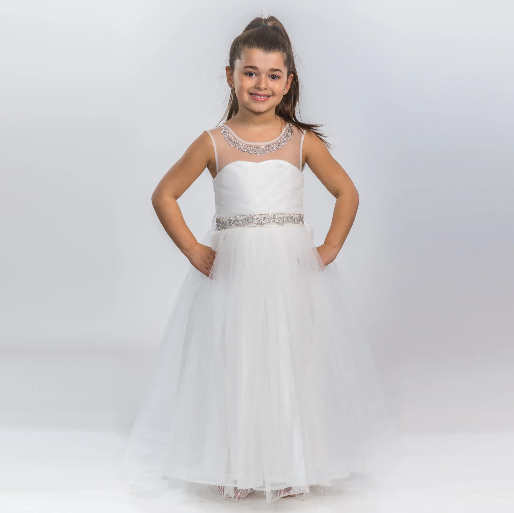 The American Princess Girls' White Dress