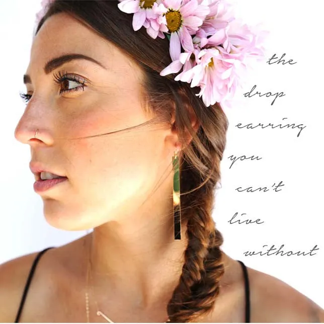 The Long Gold Bar Earrings