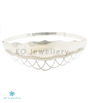 The Prahara Silver Oddiyanam Waist belt (Plain/Bright Silver)