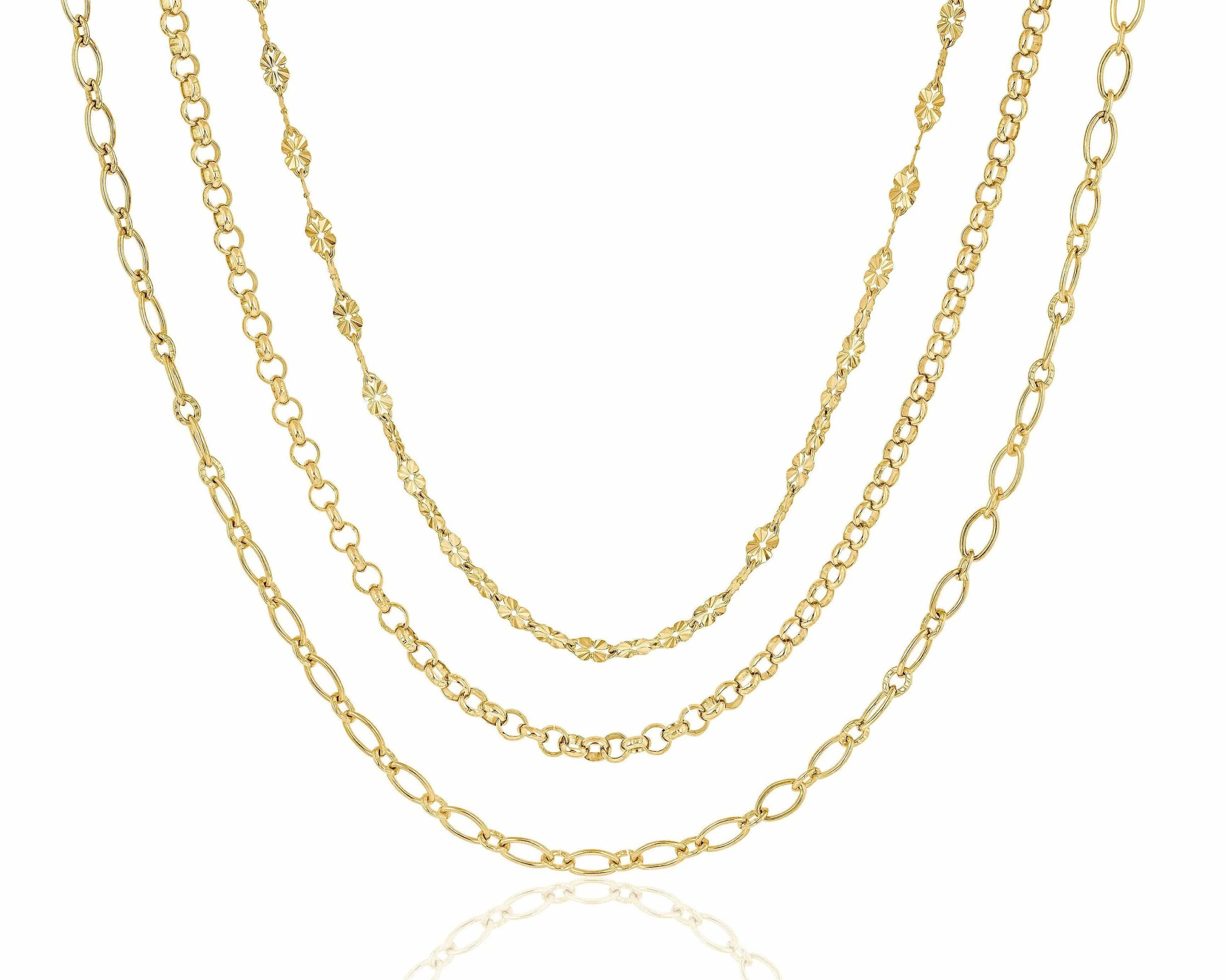 three layer chain | oval & round
