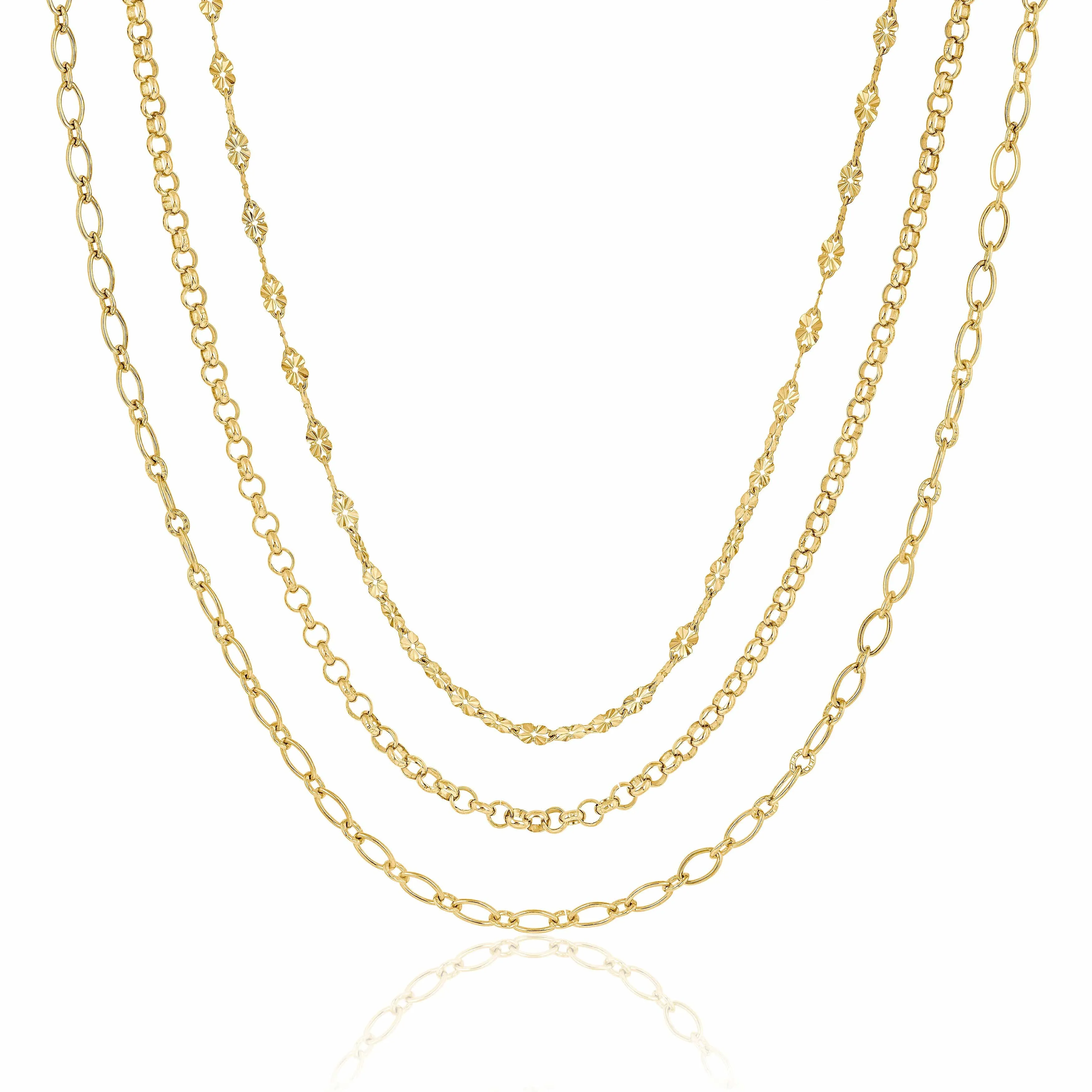 three layer chain | oval & round
