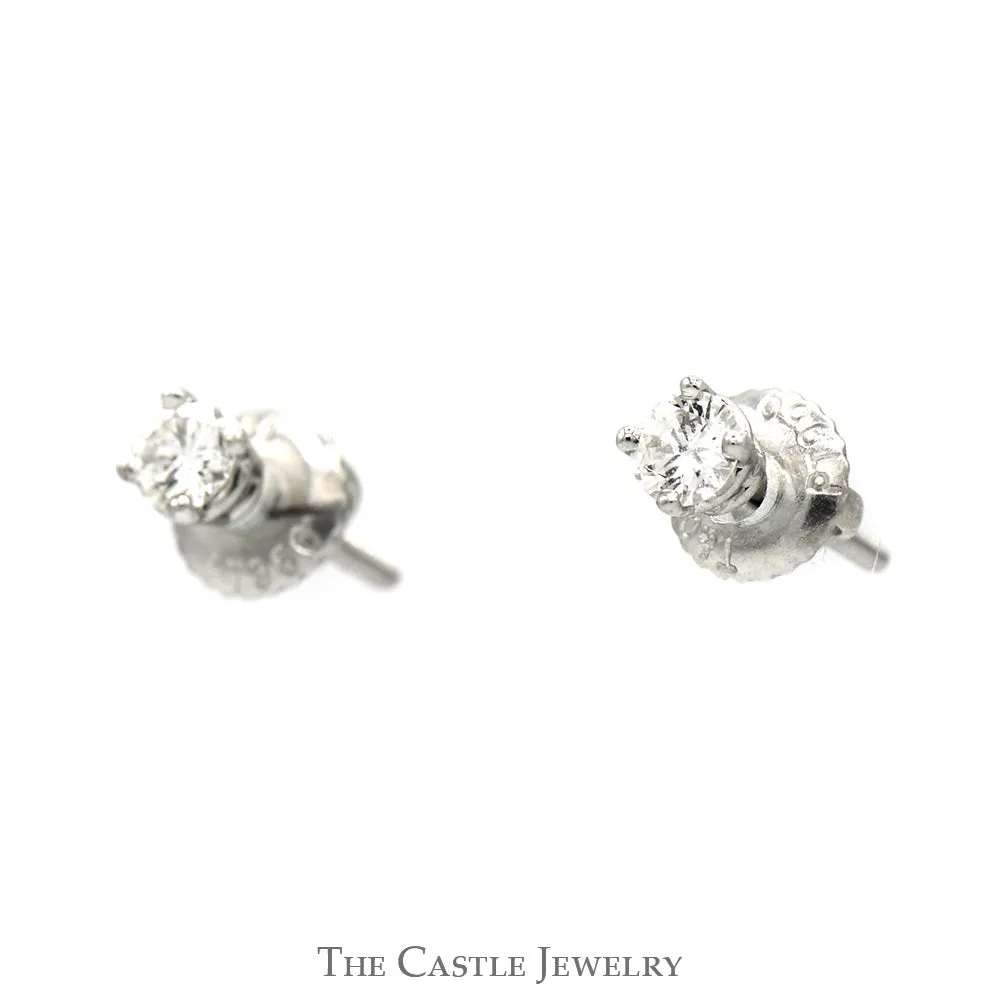 Tiffany & Co Round Diamond Stud Earrings in Platinum Screw Backs