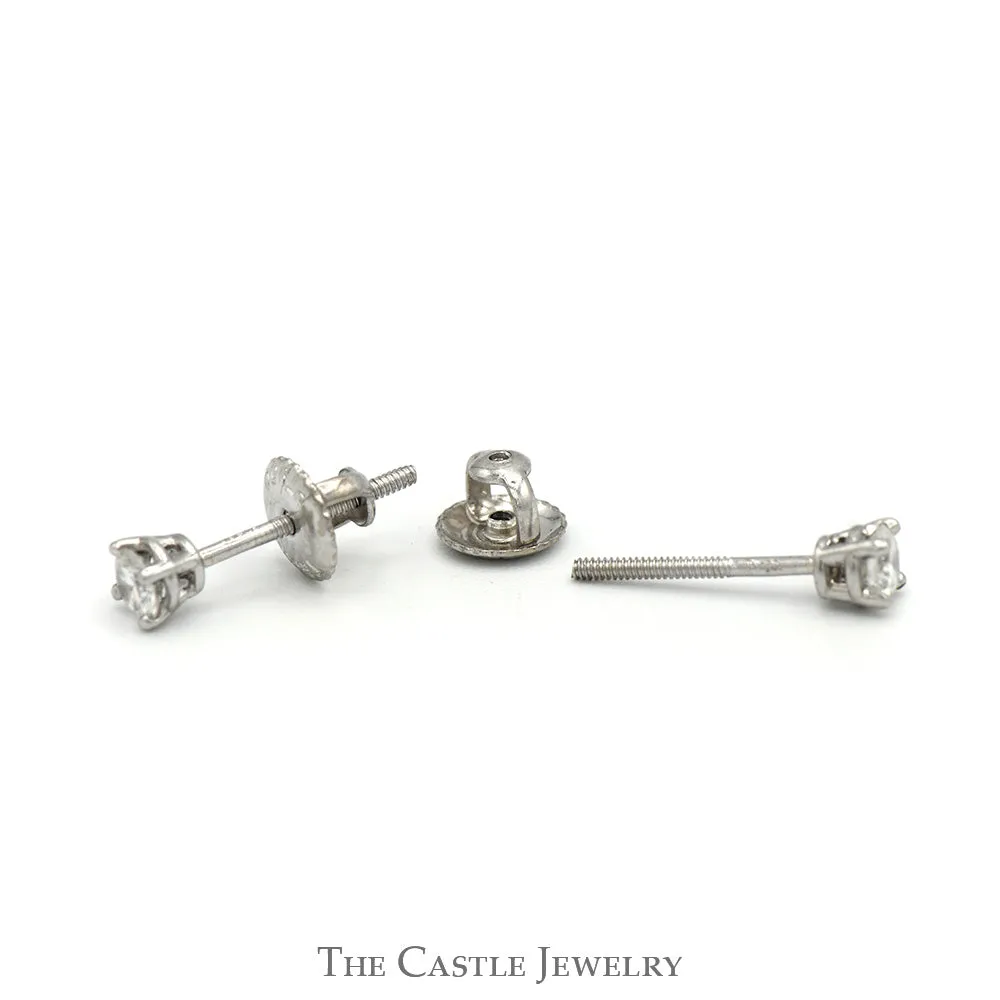 Tiffany & Co Round Diamond Stud Earrings in Platinum Screw Backs