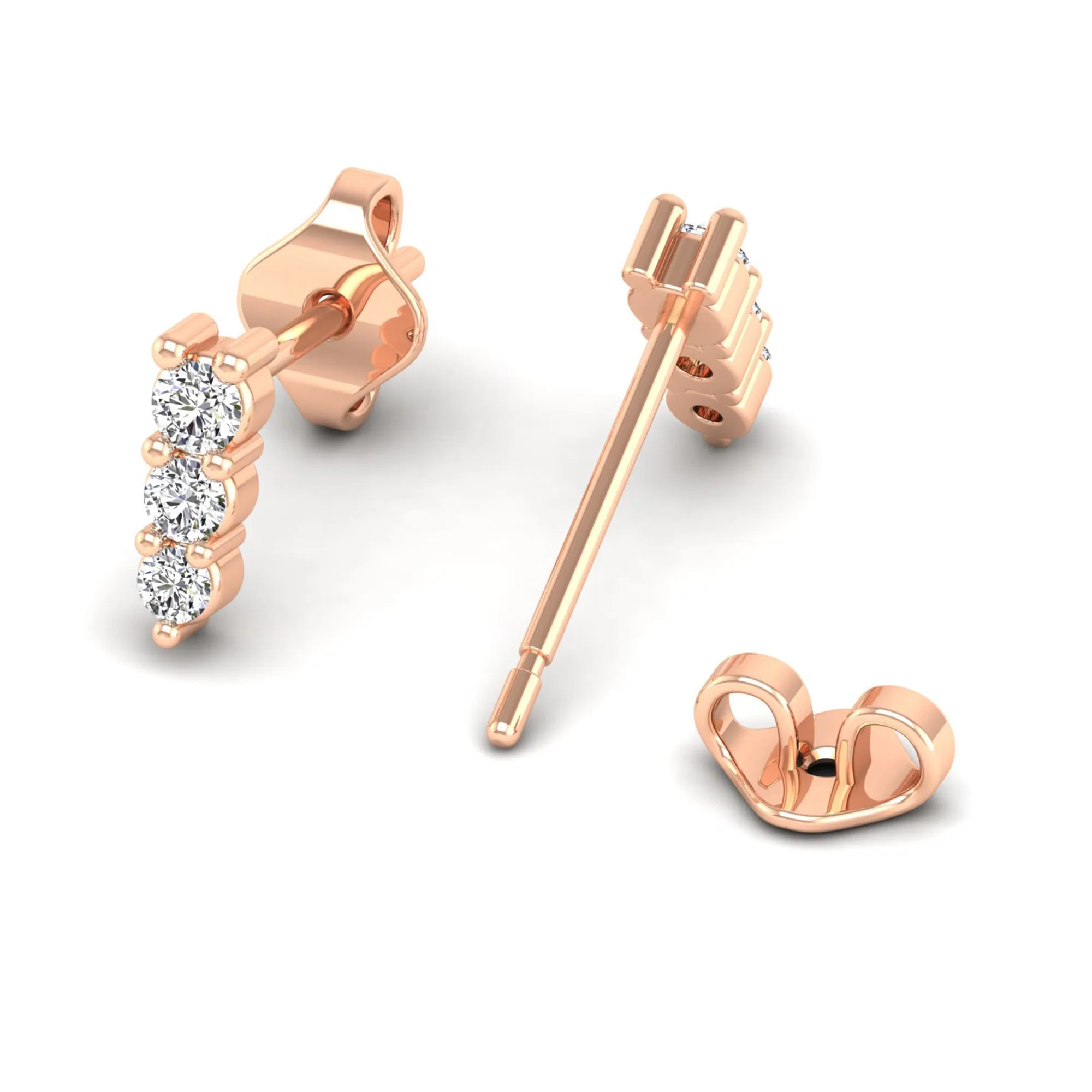 Trio Diamond Stud Earrings