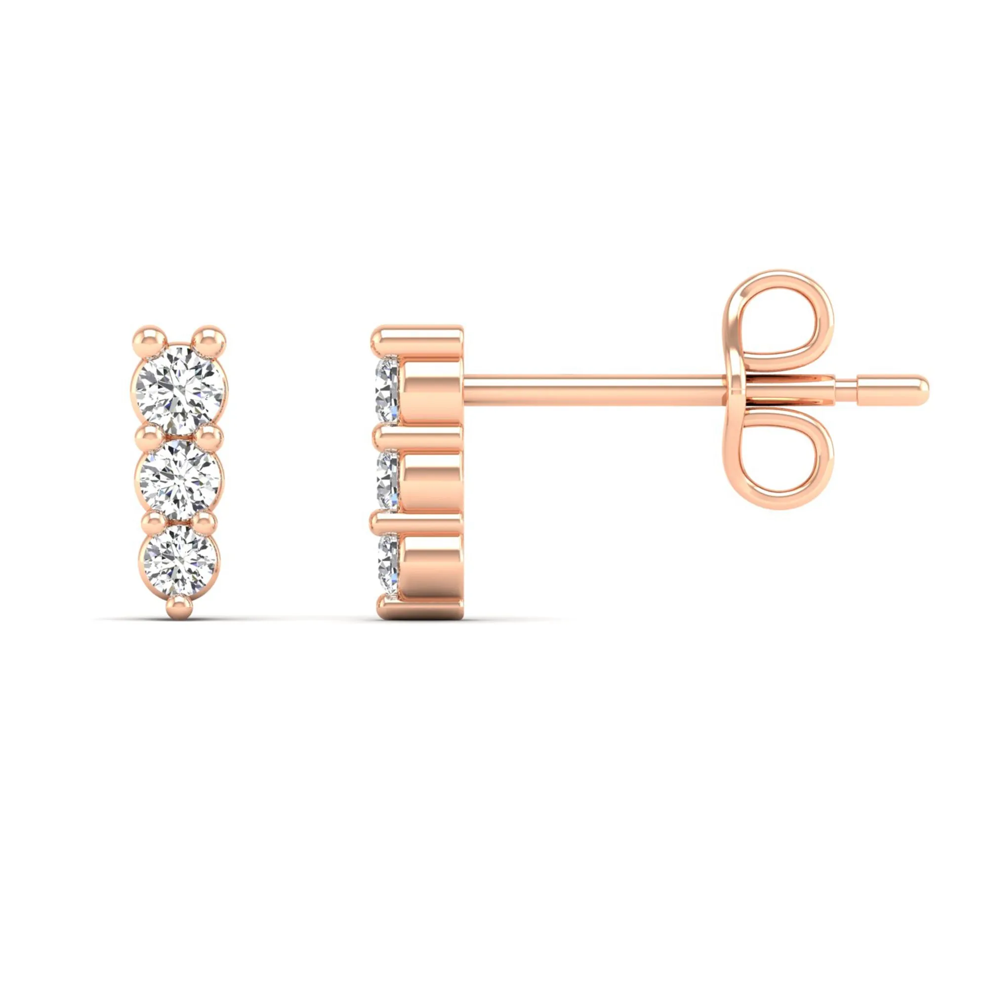 Trio Diamond Stud Earrings