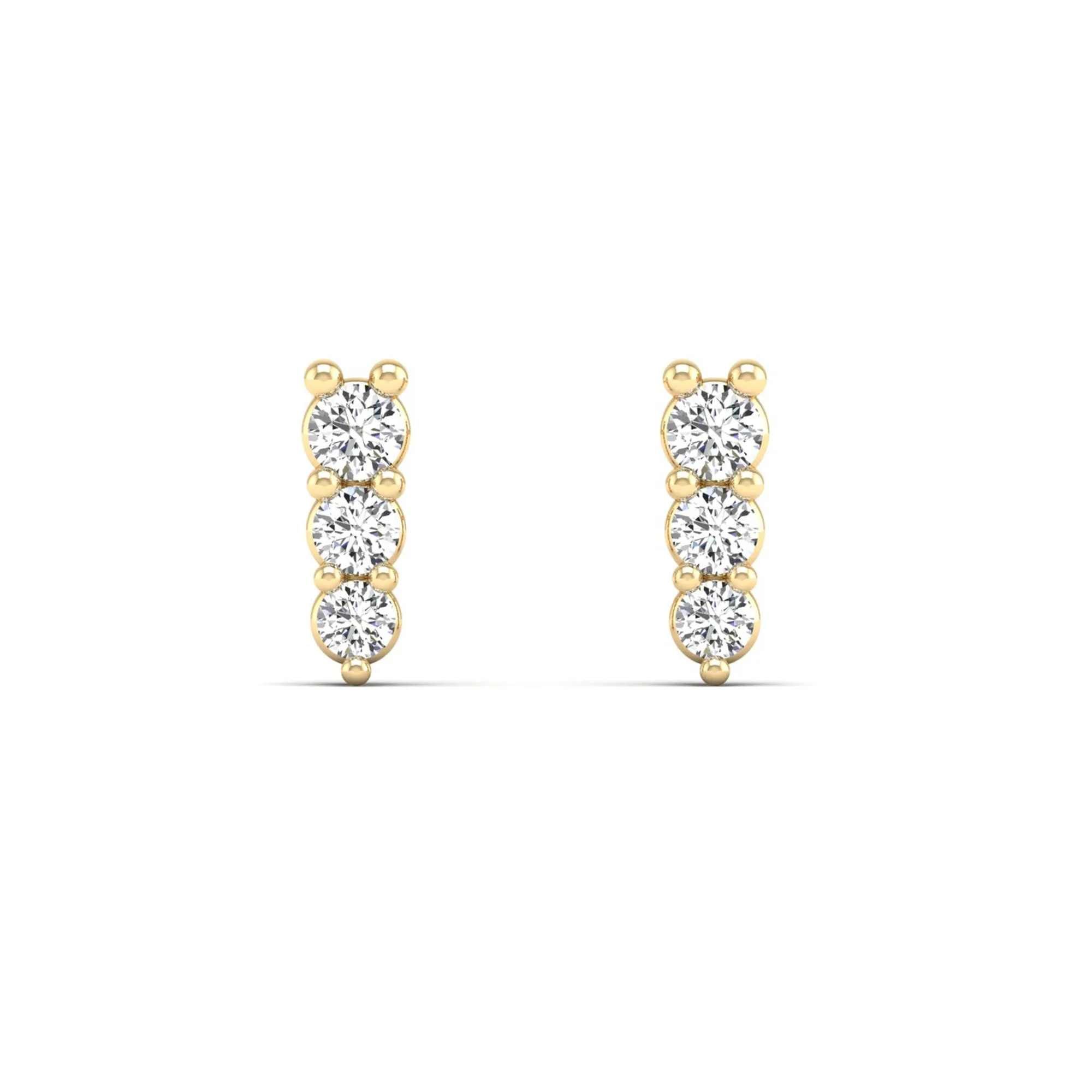 Trio Diamond Stud Earrings