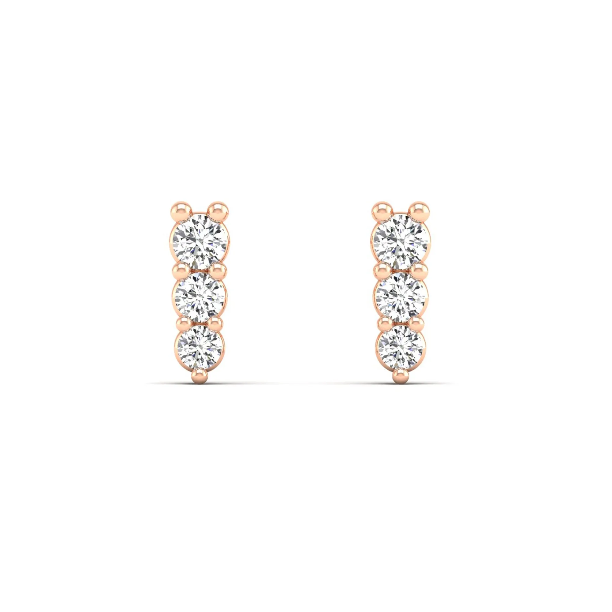 Trio Diamond Stud Earrings