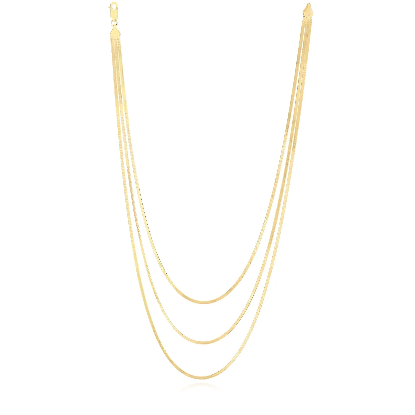 Triple Strand Herringbone Necklace