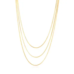 Triple Strand Herringbone Necklace