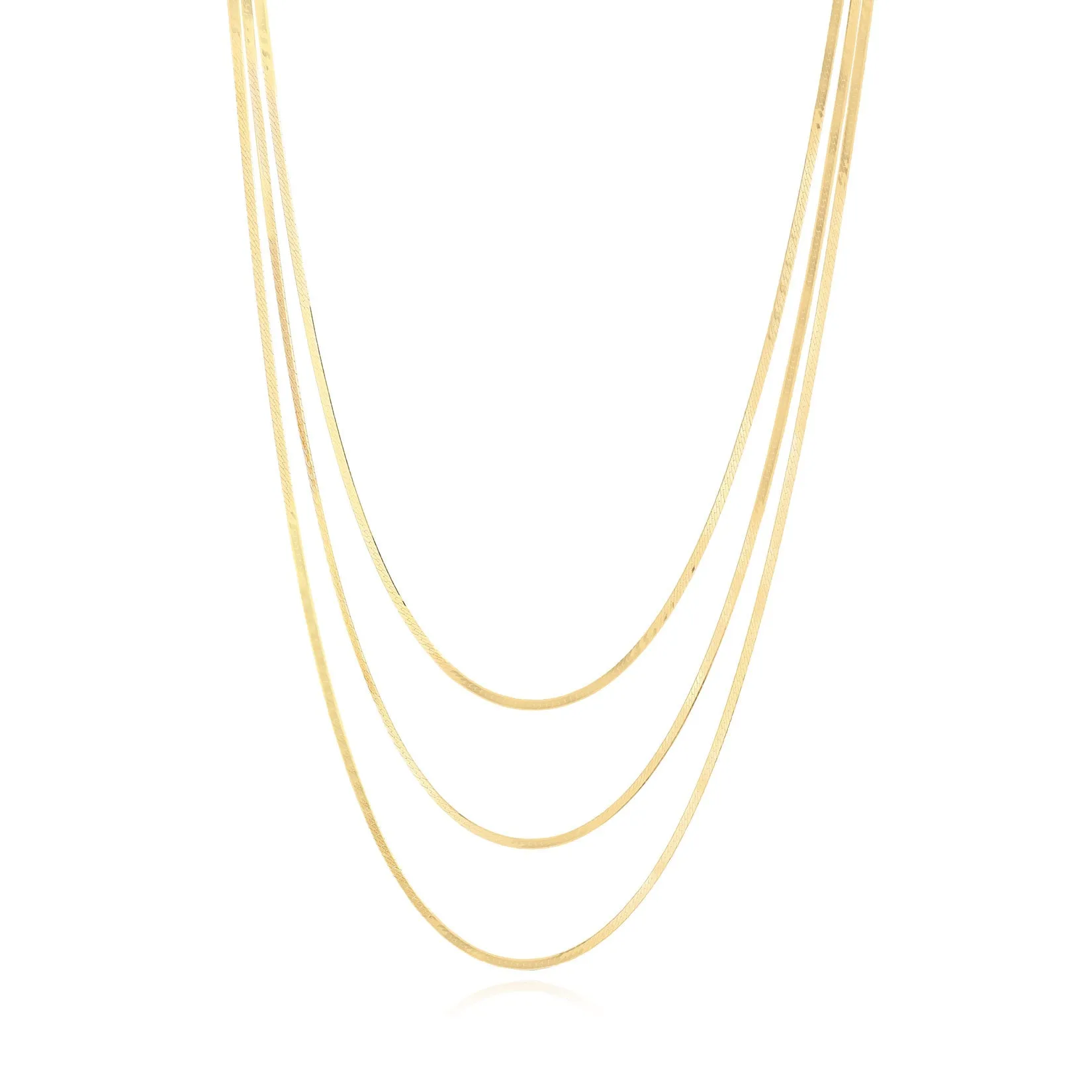 Triple Strand Herringbone Necklace