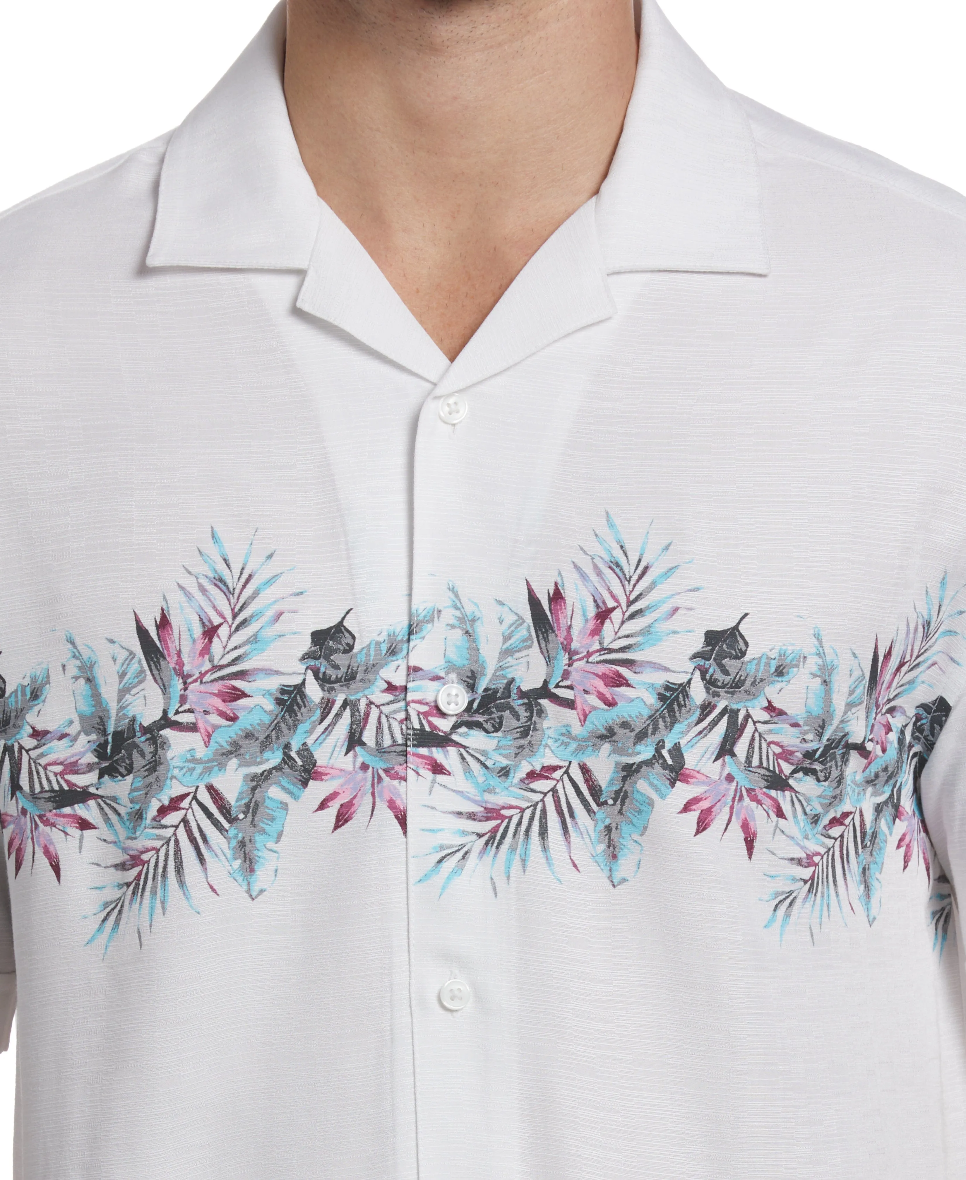 Tropical Chest Print Camp Collar Shirt