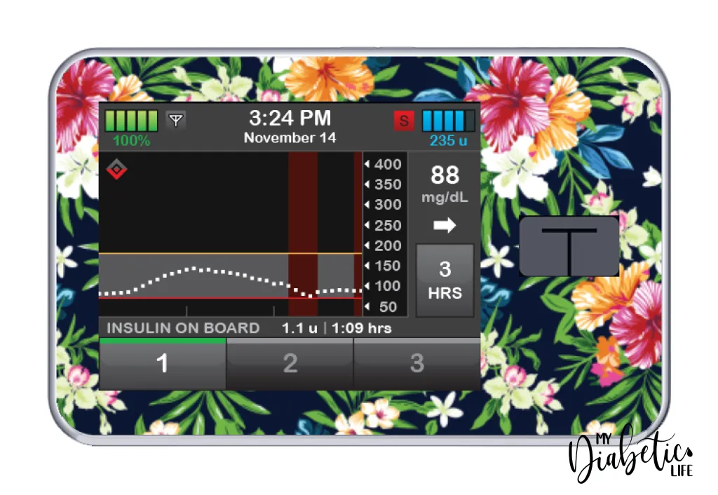 Tropical Hibiscus - Tandem T:slim X2 Pump Sticker