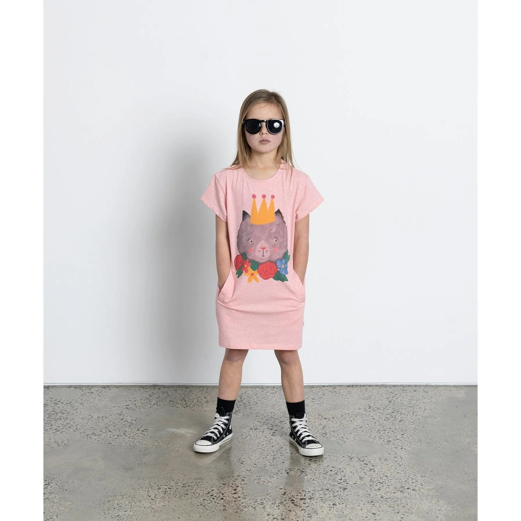 Tropical Kitty Dress - Strawberry Marle