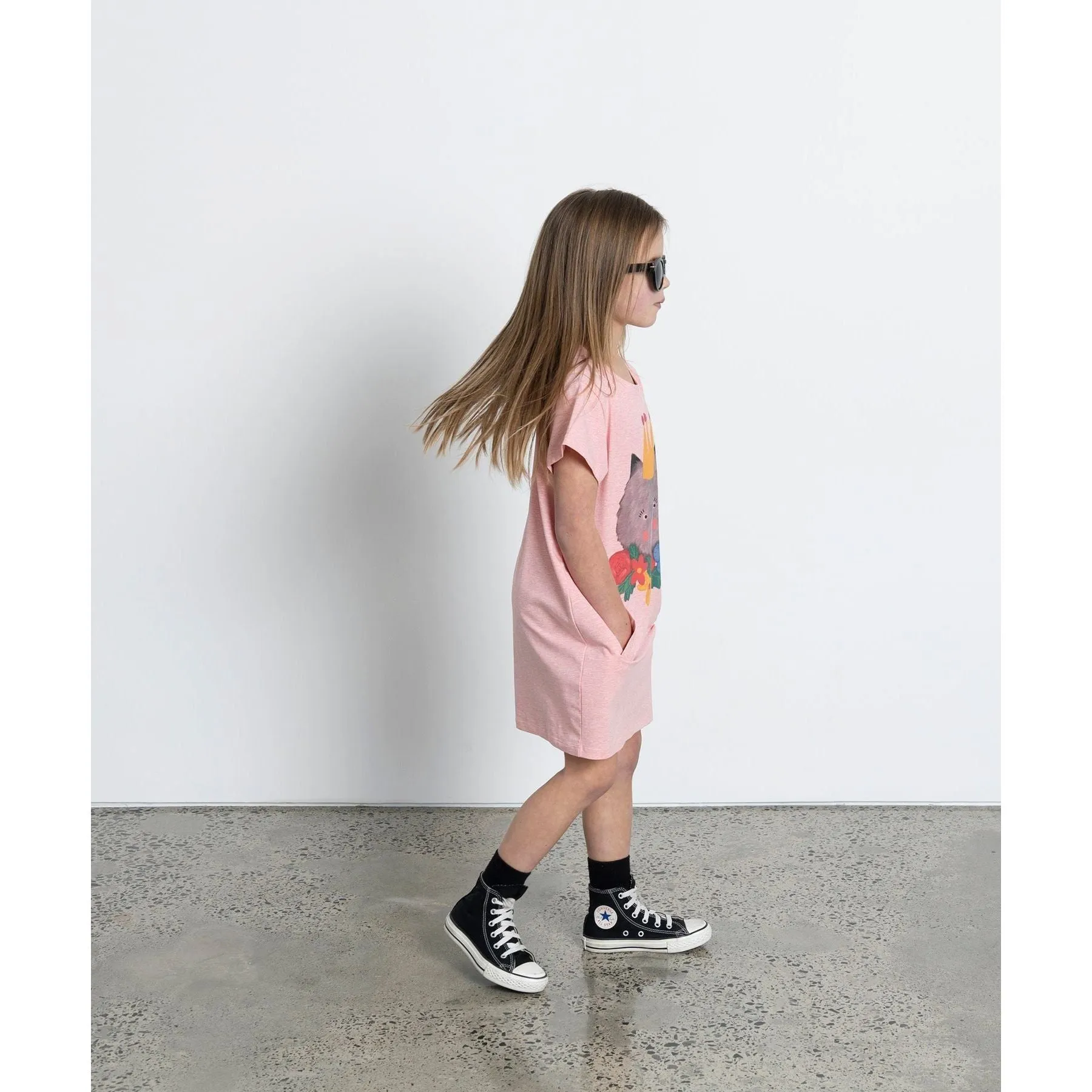 Tropical Kitty Dress - Strawberry Marle