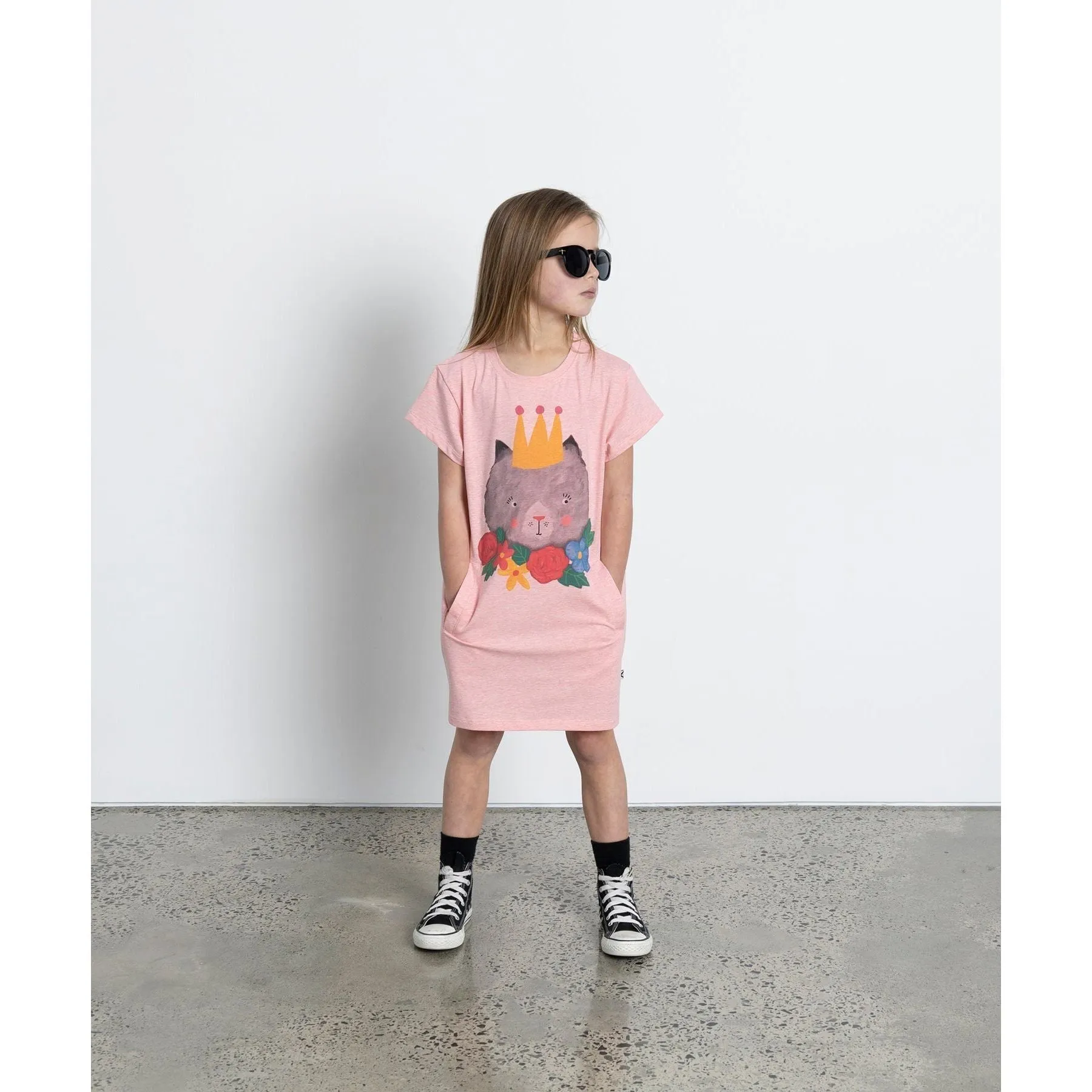 Tropical Kitty Dress - Strawberry Marle